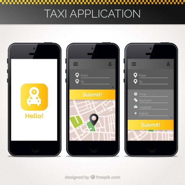 طراحی اپلیکیشن درخواست تاکسی